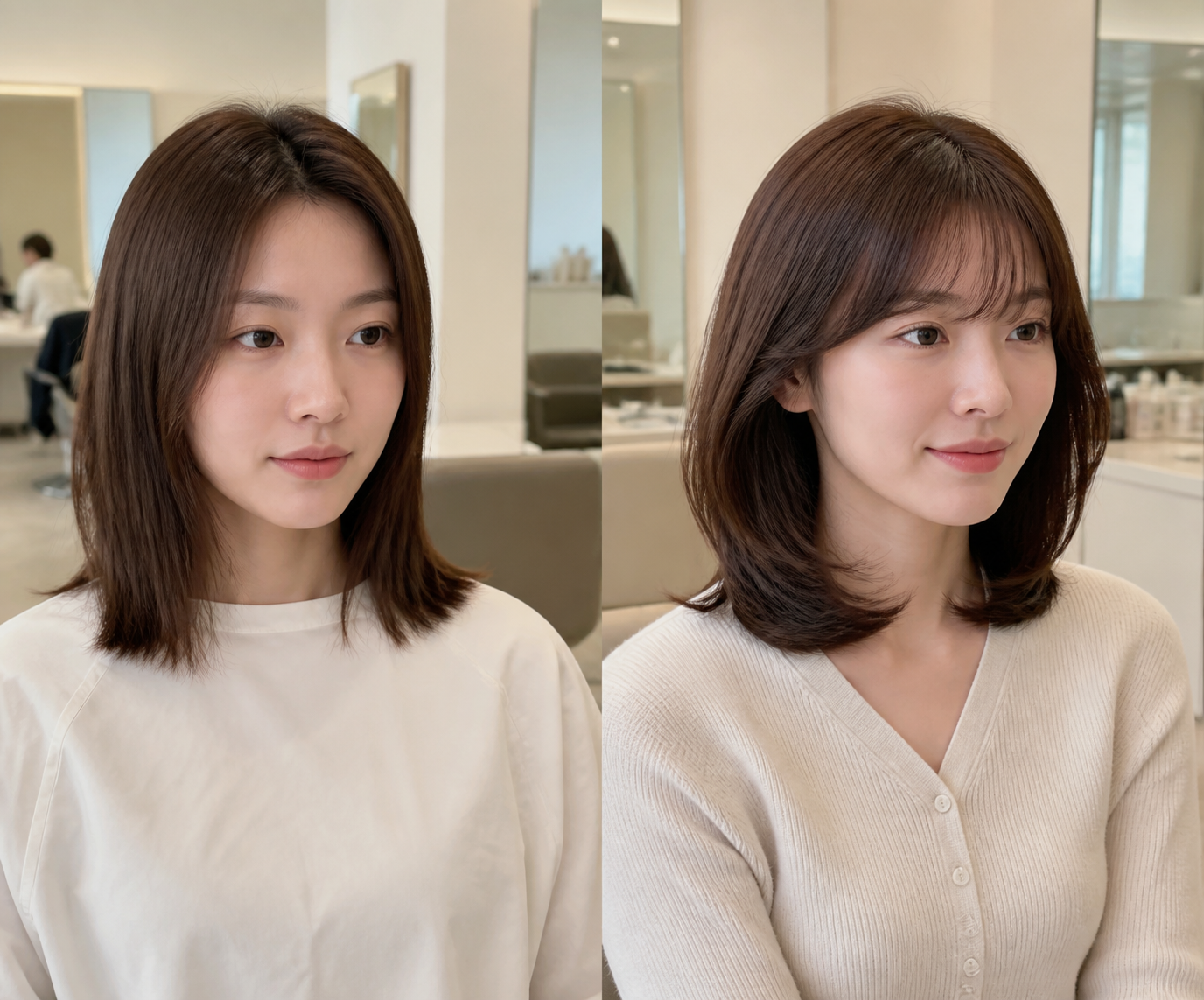 거지존을 정리해 주는 중단발C컬펌의 변화