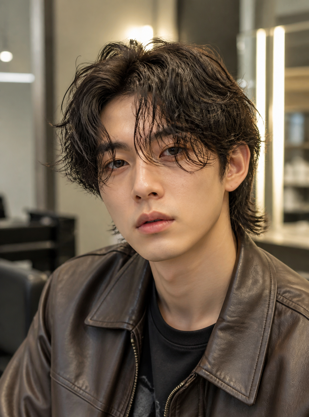 볼륨감이 살아 있는 장발 히피펌