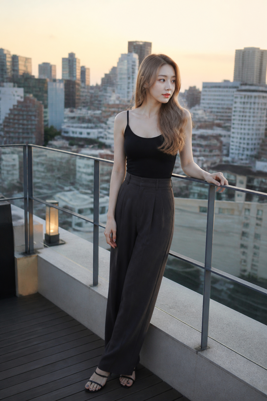 도심 석양 속 전혜원 느낌의 일상 스냅