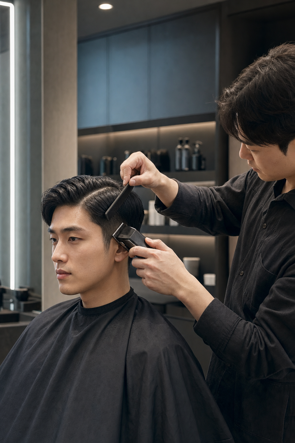 건대1인미용실에서 받는 섬세한 맨즈 헤어 커트