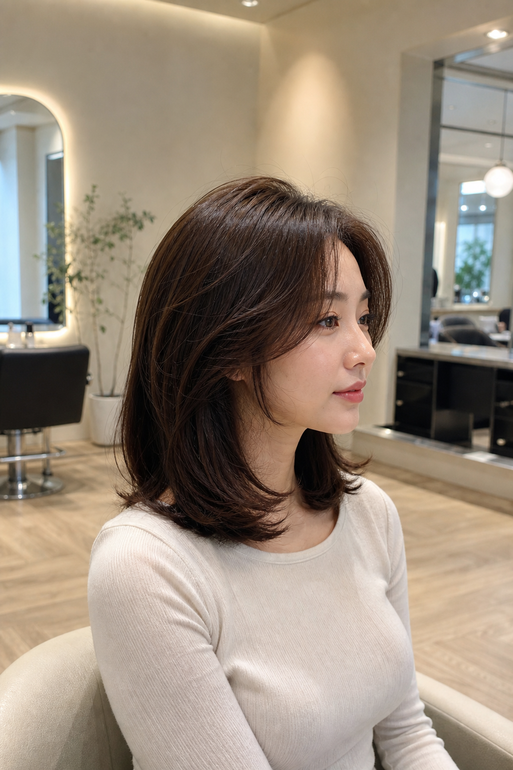 한소희 중단발 레이어드컷: 거지존을 극복한 산뜻함