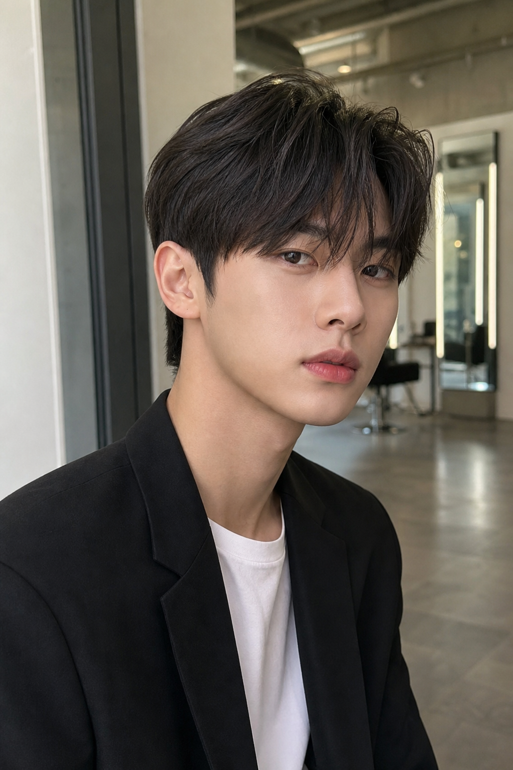 트렌디하면서도 손질이 쉬운 남성 세미리프펌 스타일