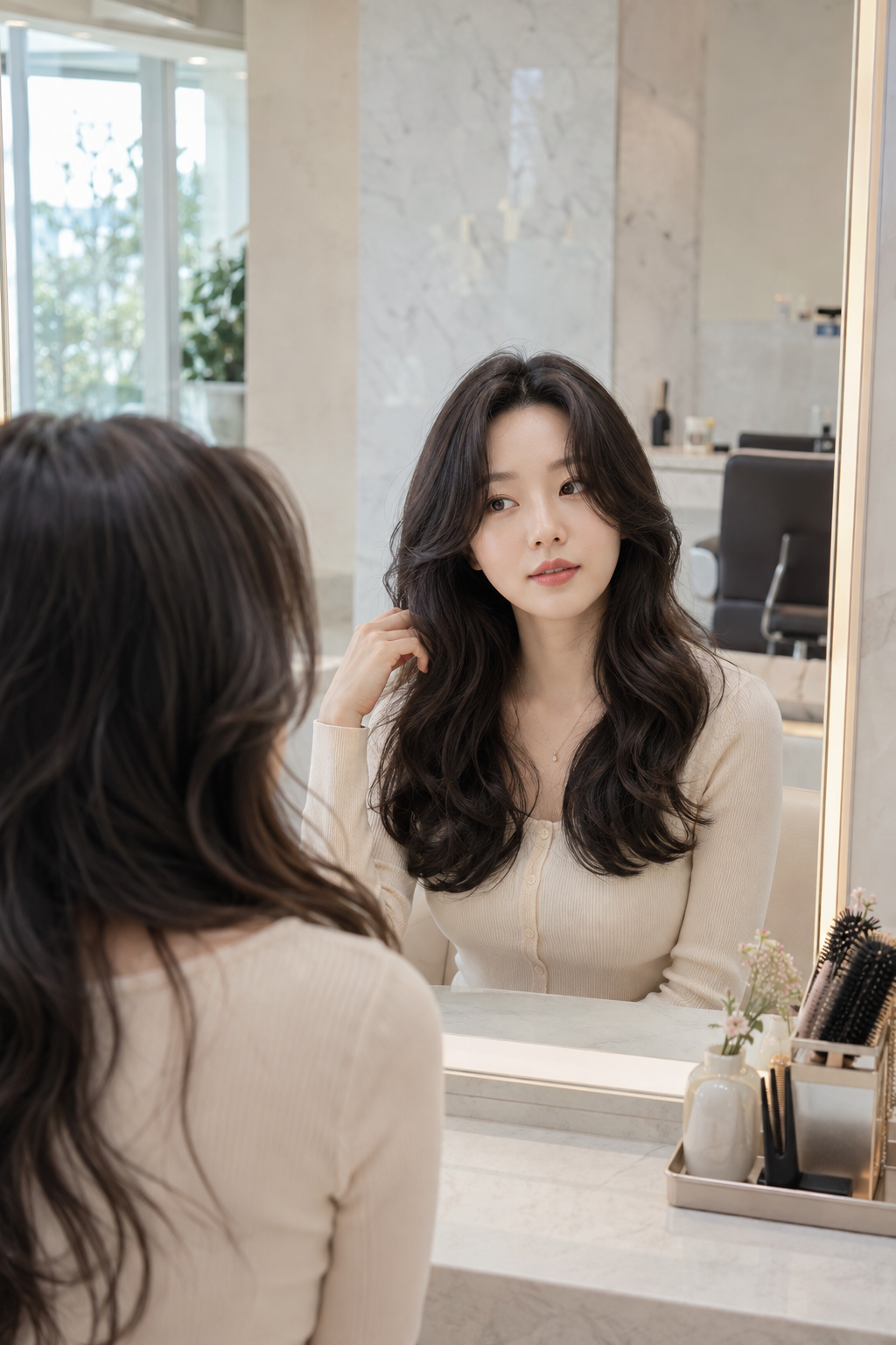 상담과 시술 결과를 함께 연상시키는 장면