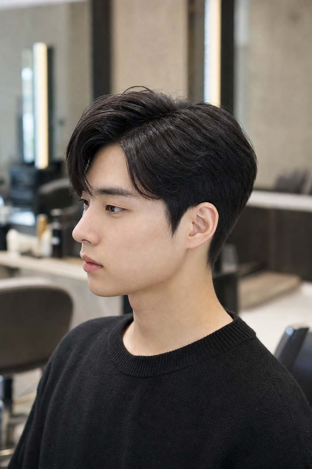 자연스럽게 흐르는 내추럴 리프컷 가르마펌