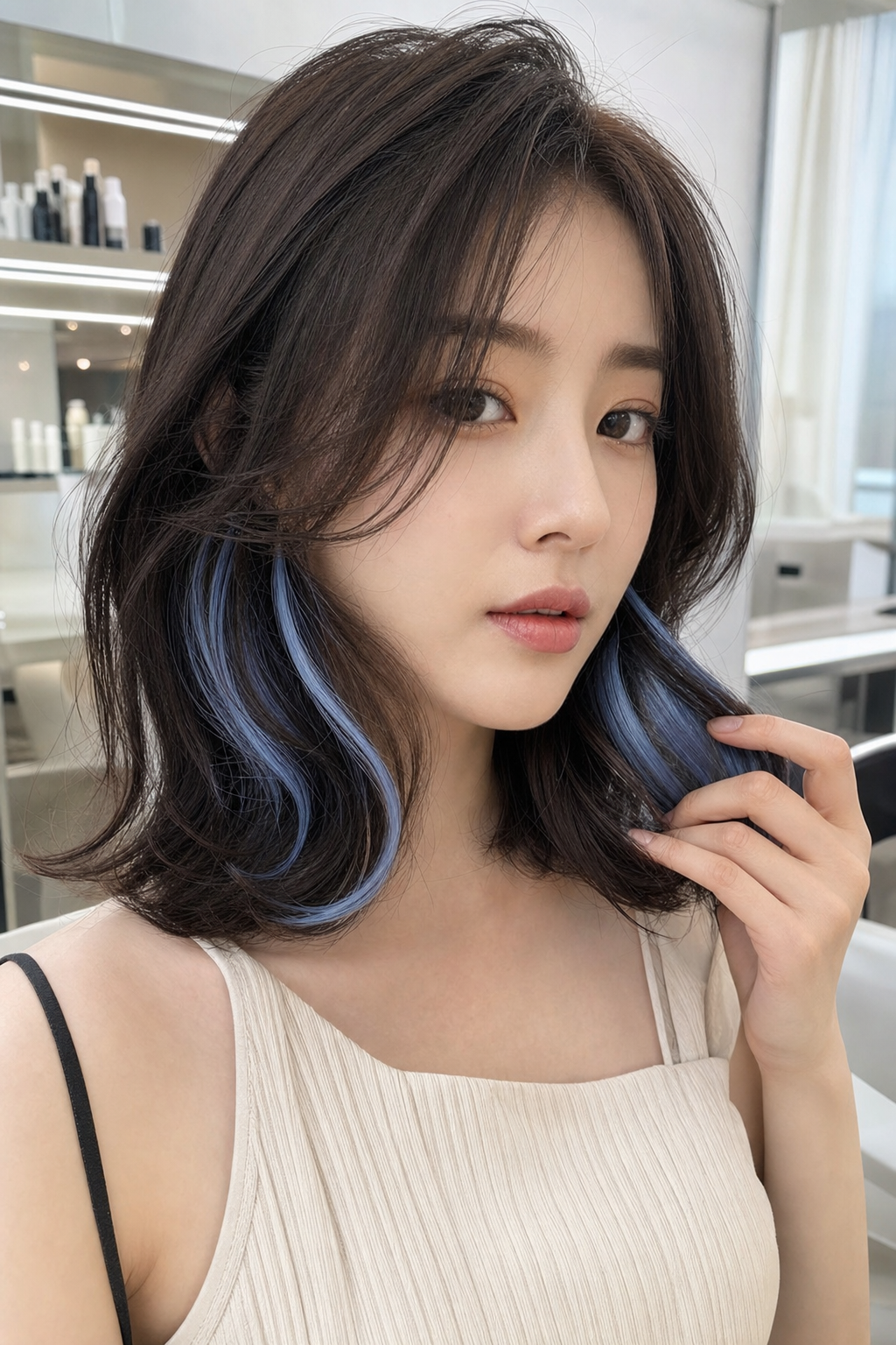 붙임머리 피스로 손상 없이 다양한 컬러 브릿지를 시도할 수 있습니다.