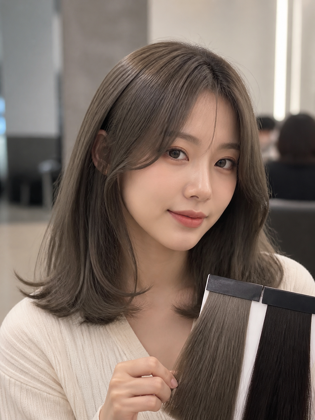 베이스에 따라 달라지는 애쉬브라운 색감 비교