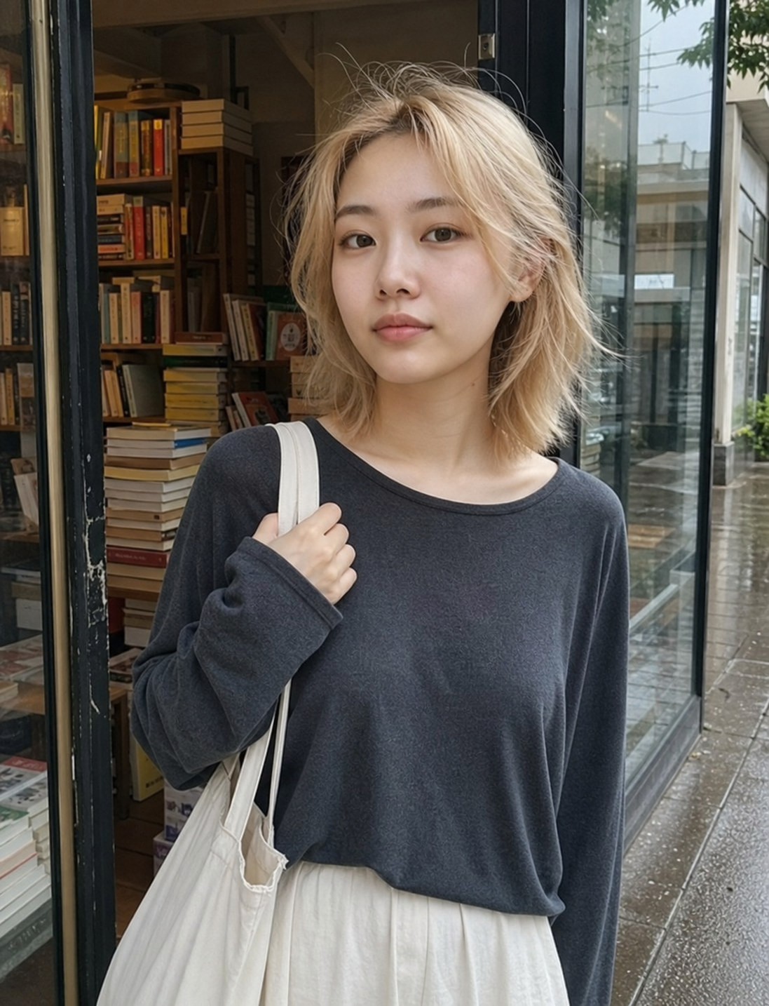 비 오는 날 더 도드라지는 윤기 있는 헤어