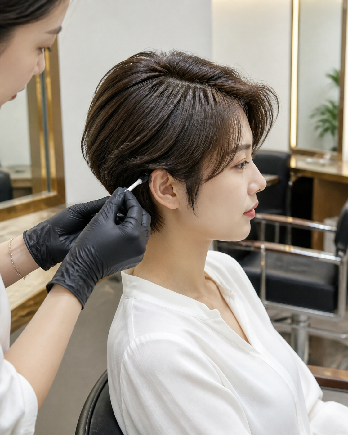 헤나 염색 전 패치 테스트 장면