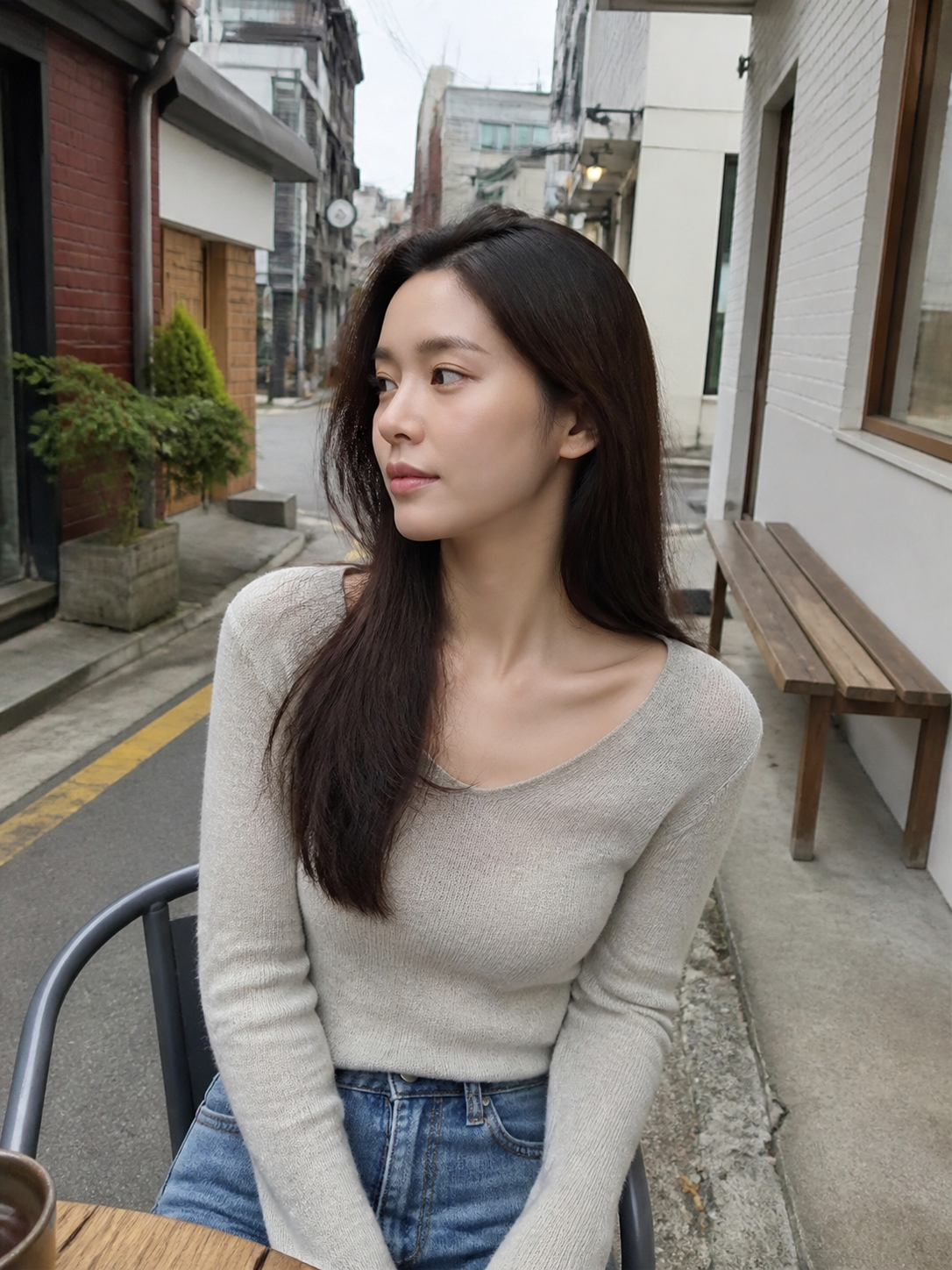 골목길 자연스러운 스냅, 시크한 느낌