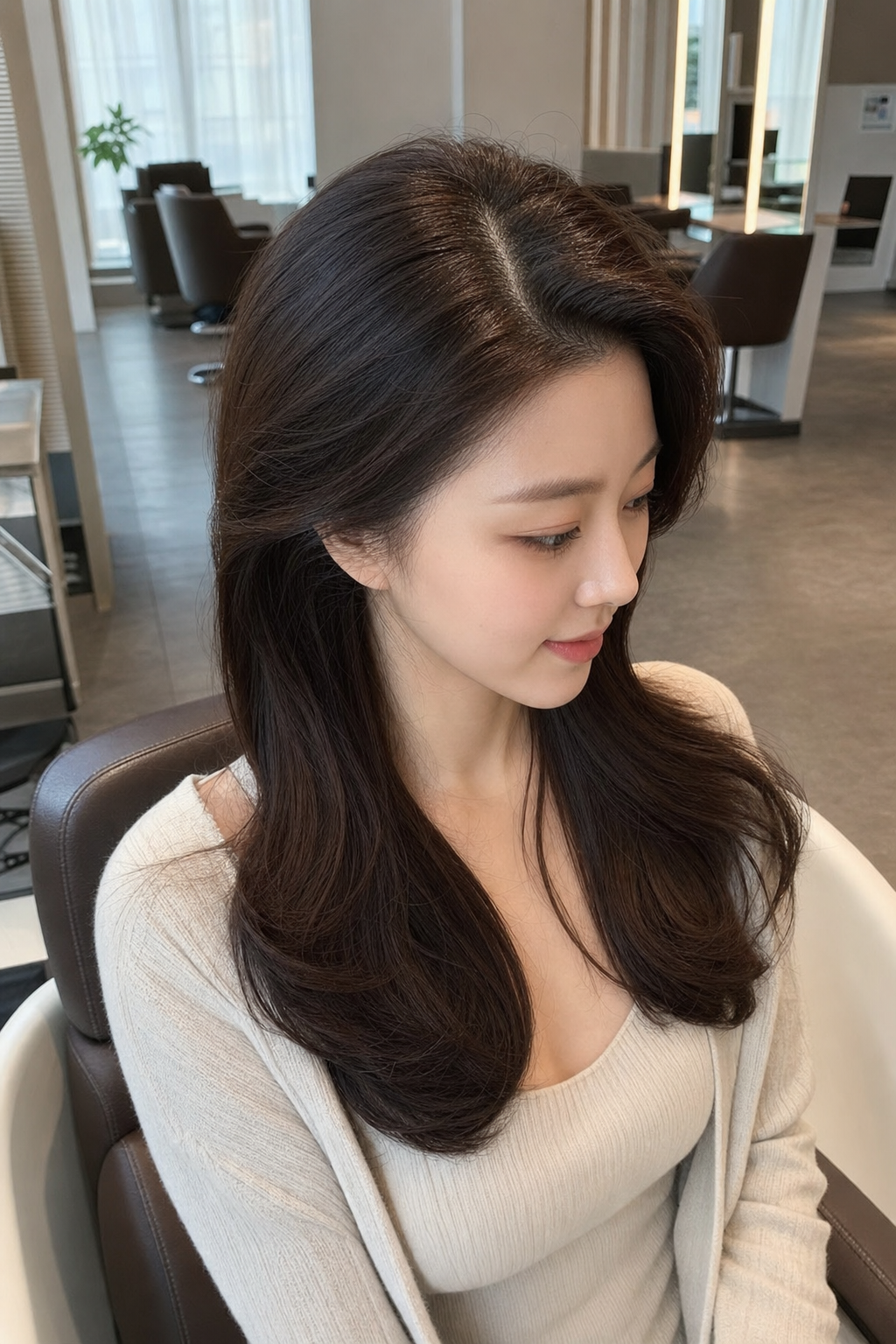 Natural looking hairline restoration, with side-parted styling