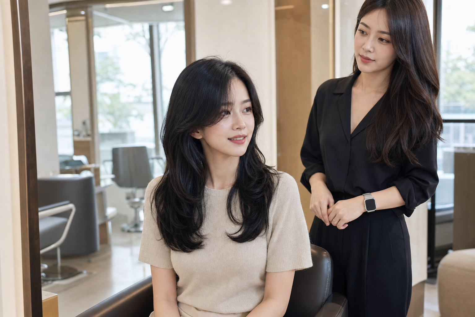 손상도를 고려해 자연스럽게 완성한 맞춤형 펌 스타일