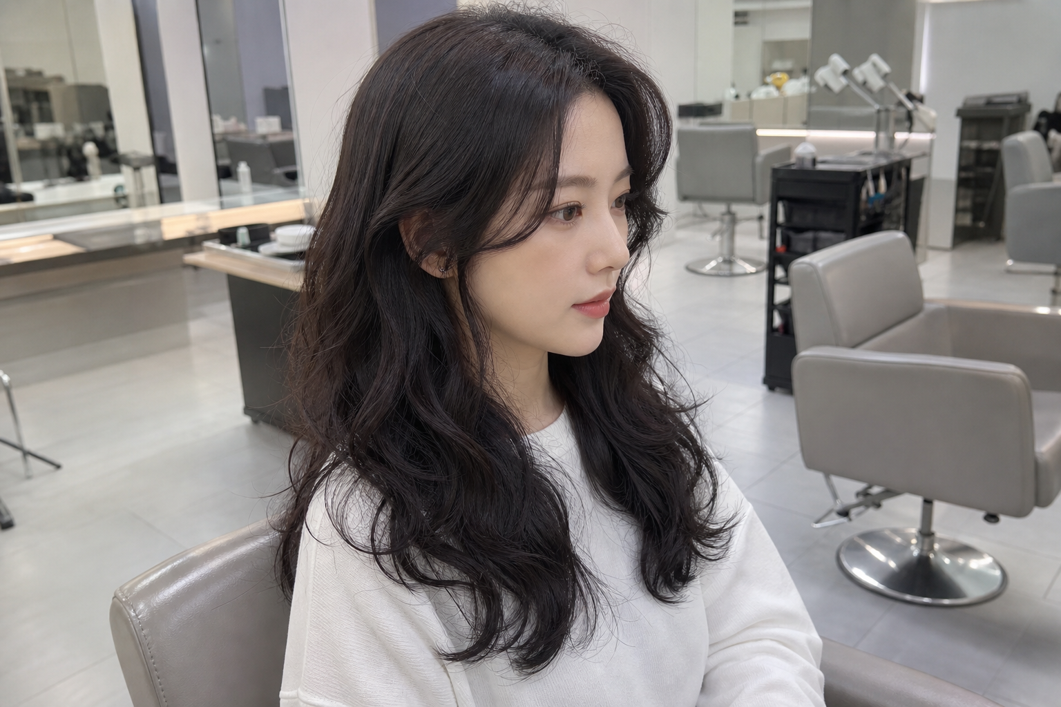 뿌리염색과 관리 중심의 실용적인 시술 이미지