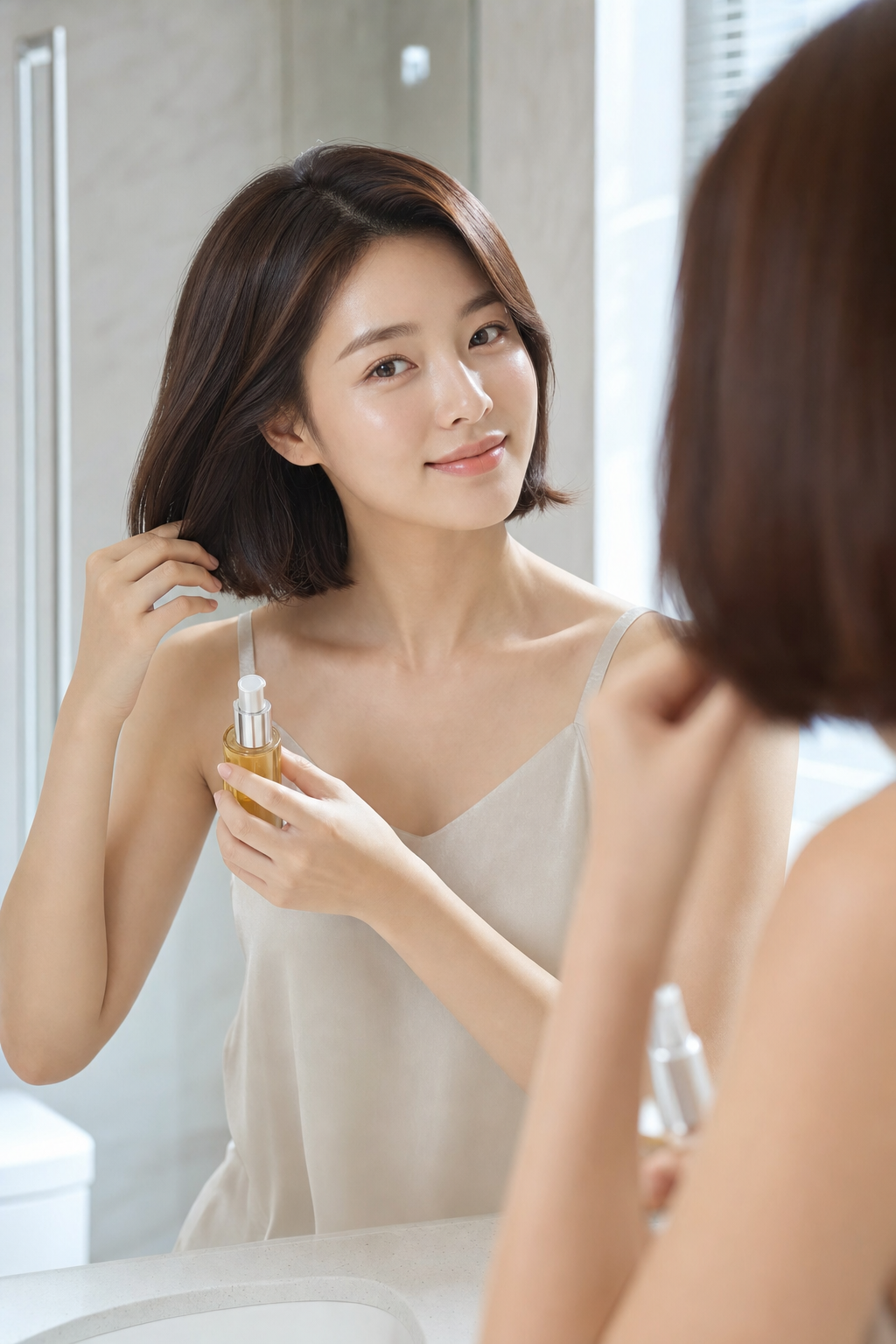 미디움 단발 홈케어 및 스타일링