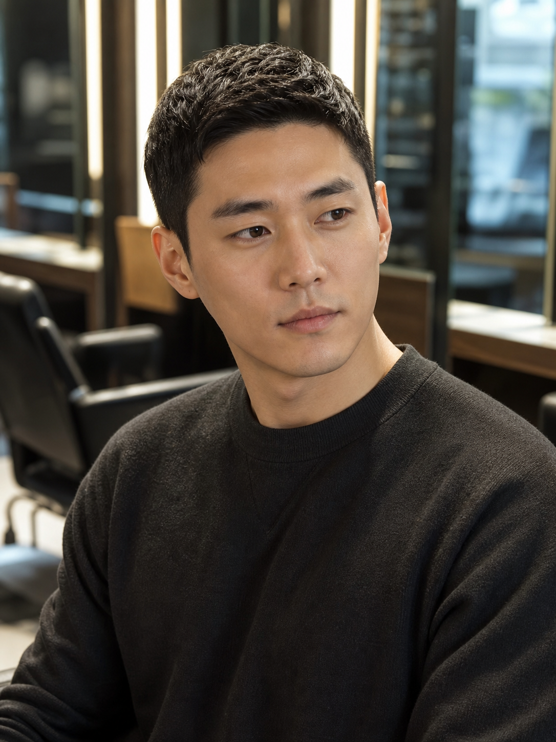 무게감과 단정함이 살아 있는 가르마형 남자 커트