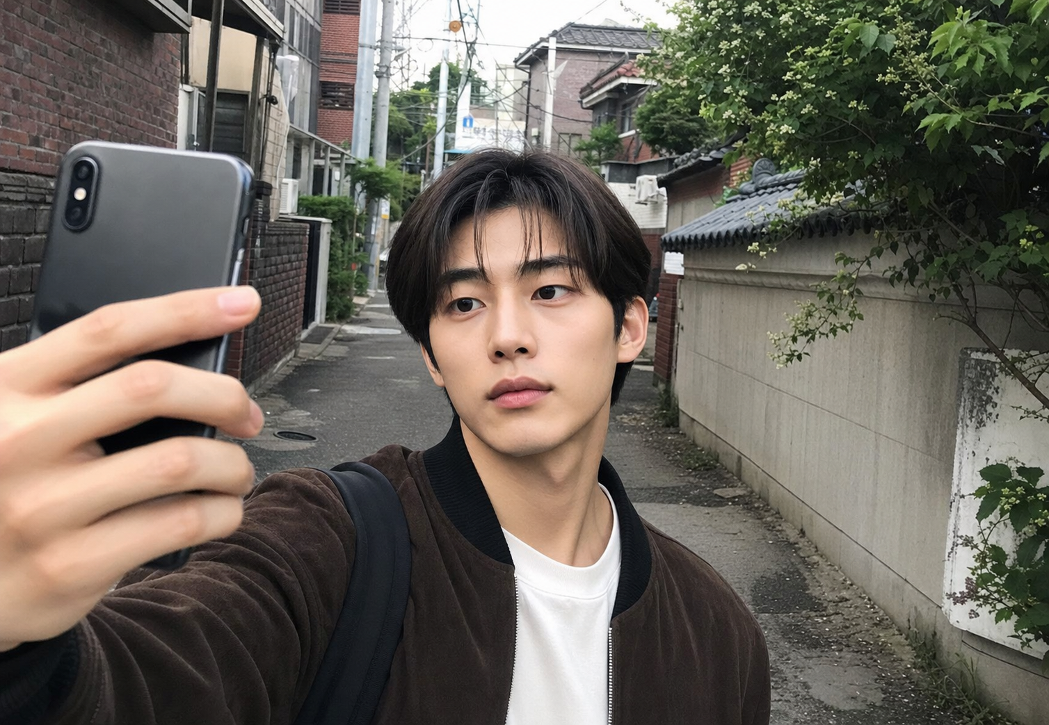골목길에서 찍은 자연스러운 움직임 컷