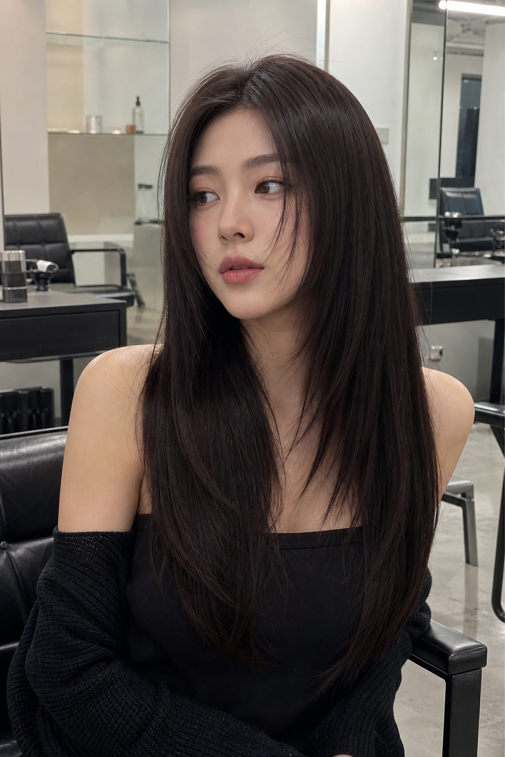 한소희의 시크한 슬릭컷 스타일