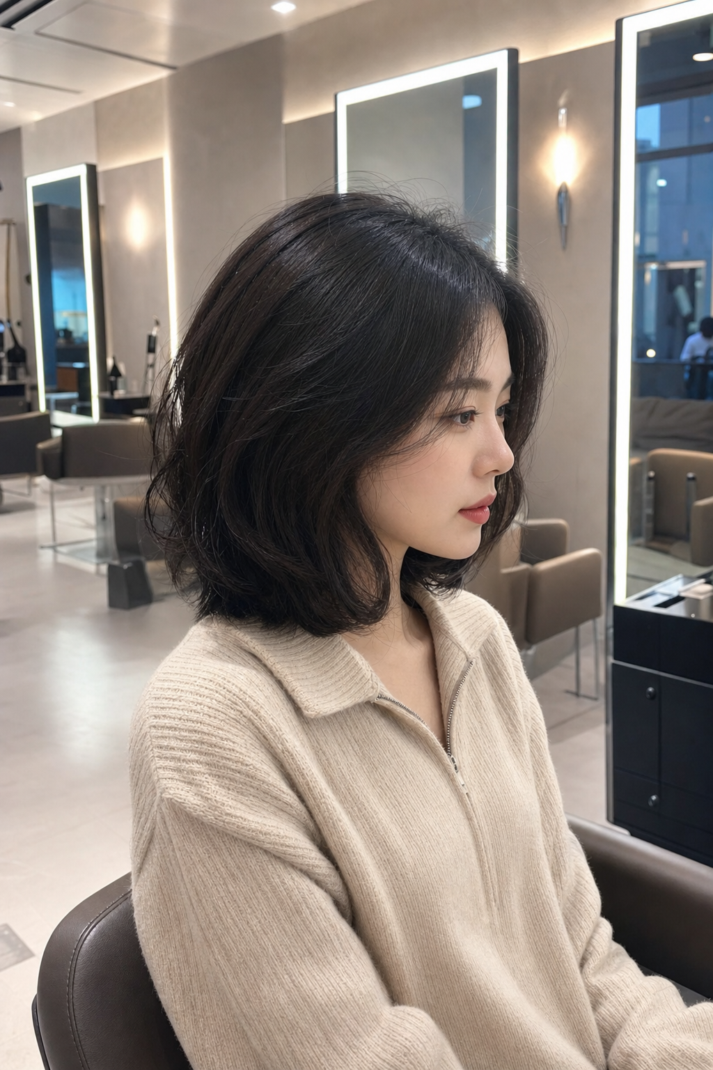 덕계역 상권에서 많이 찾는 중단발 펌 스타일