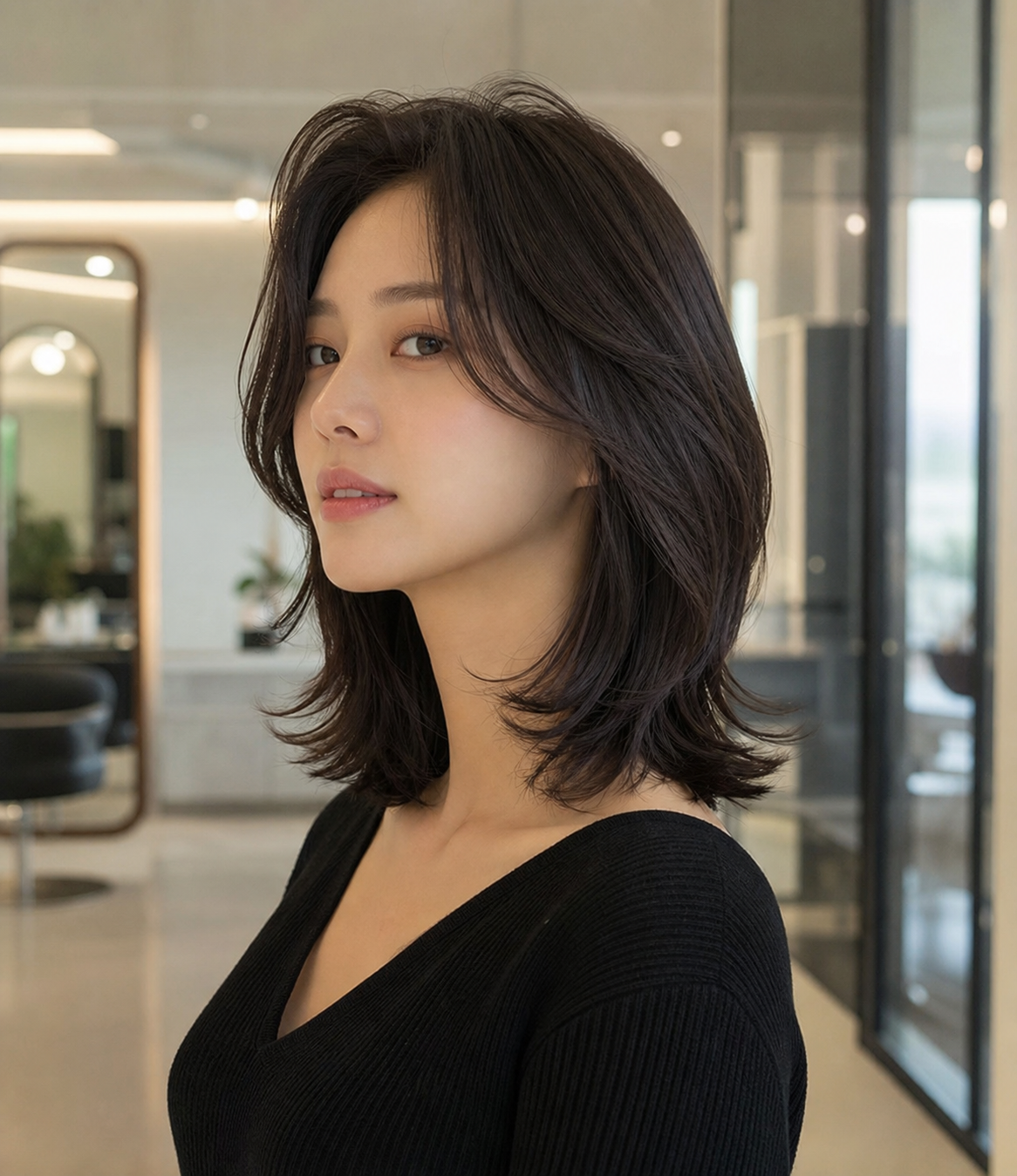 중단발 레이어드컷 기본형
