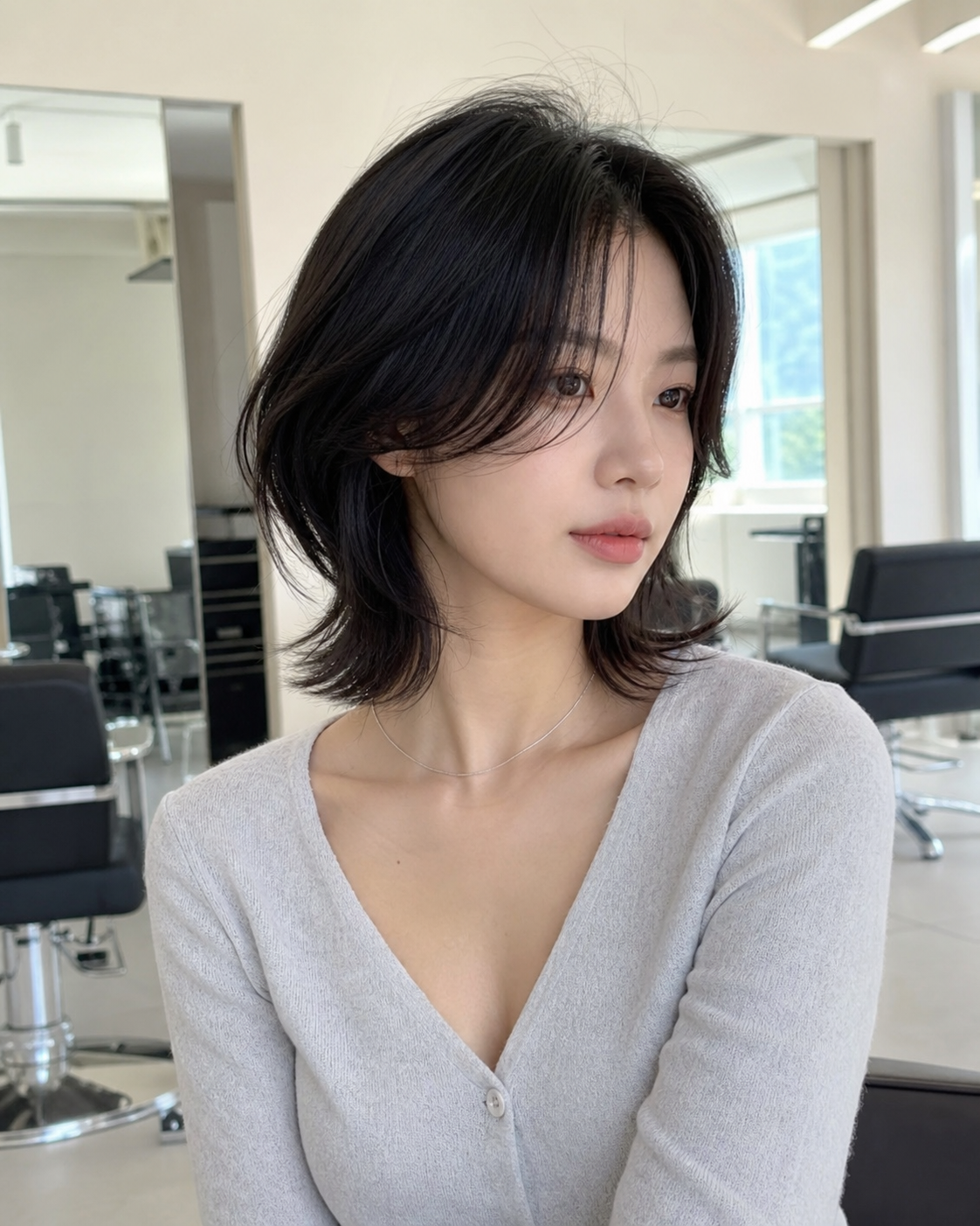 중단발 태슬컷과 레이어드 감성