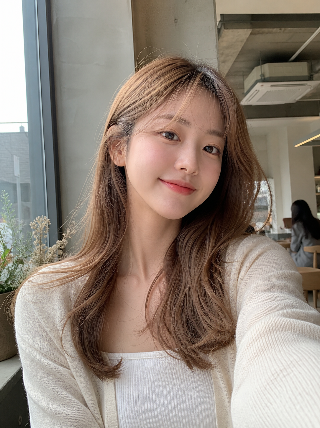창가 카페 셀피로 보는 전혜원 스타일
