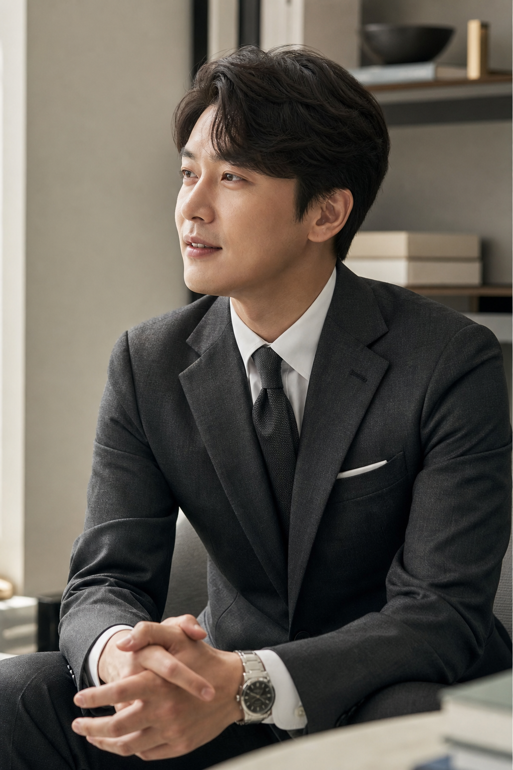 내추럴 소프트 댄디컷으로 연출한 세련되고 전문적인 분위기