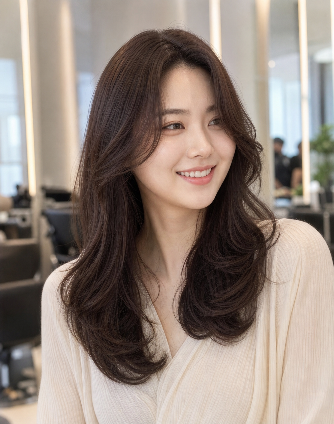자연스러운 볼륨과 컬이 살아있는 펌 스타일
