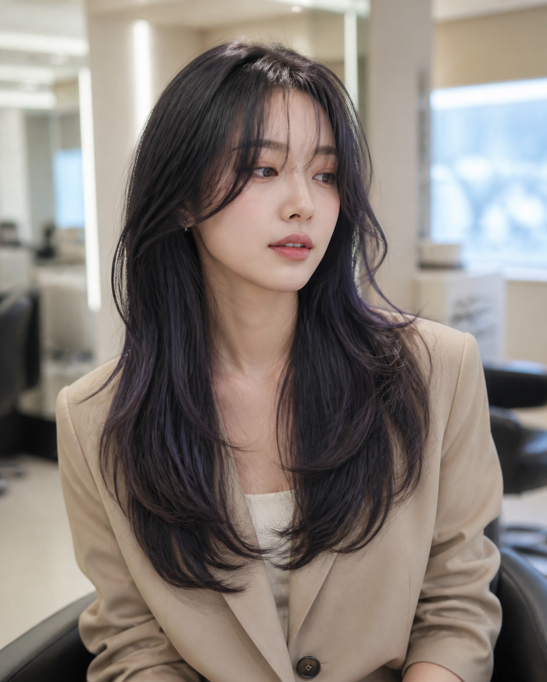 얼굴형 보완형 레이어드컷