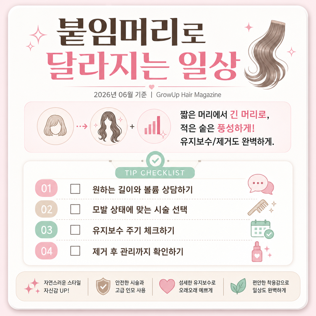 붙임머리로 달라지는 일상 — 짧은 머리에서 긴 머리로, 적은 숱은 풍성하게! 유지보수/제거도 완벽하게.