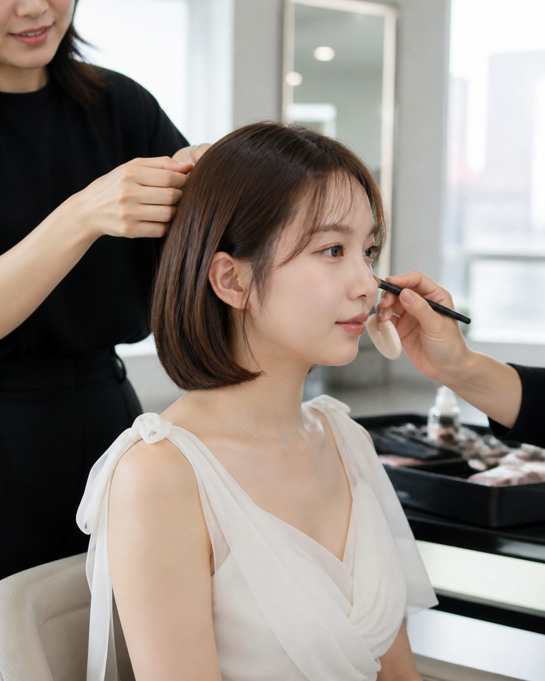 출장메이크업과 내추럴 헤어 연출