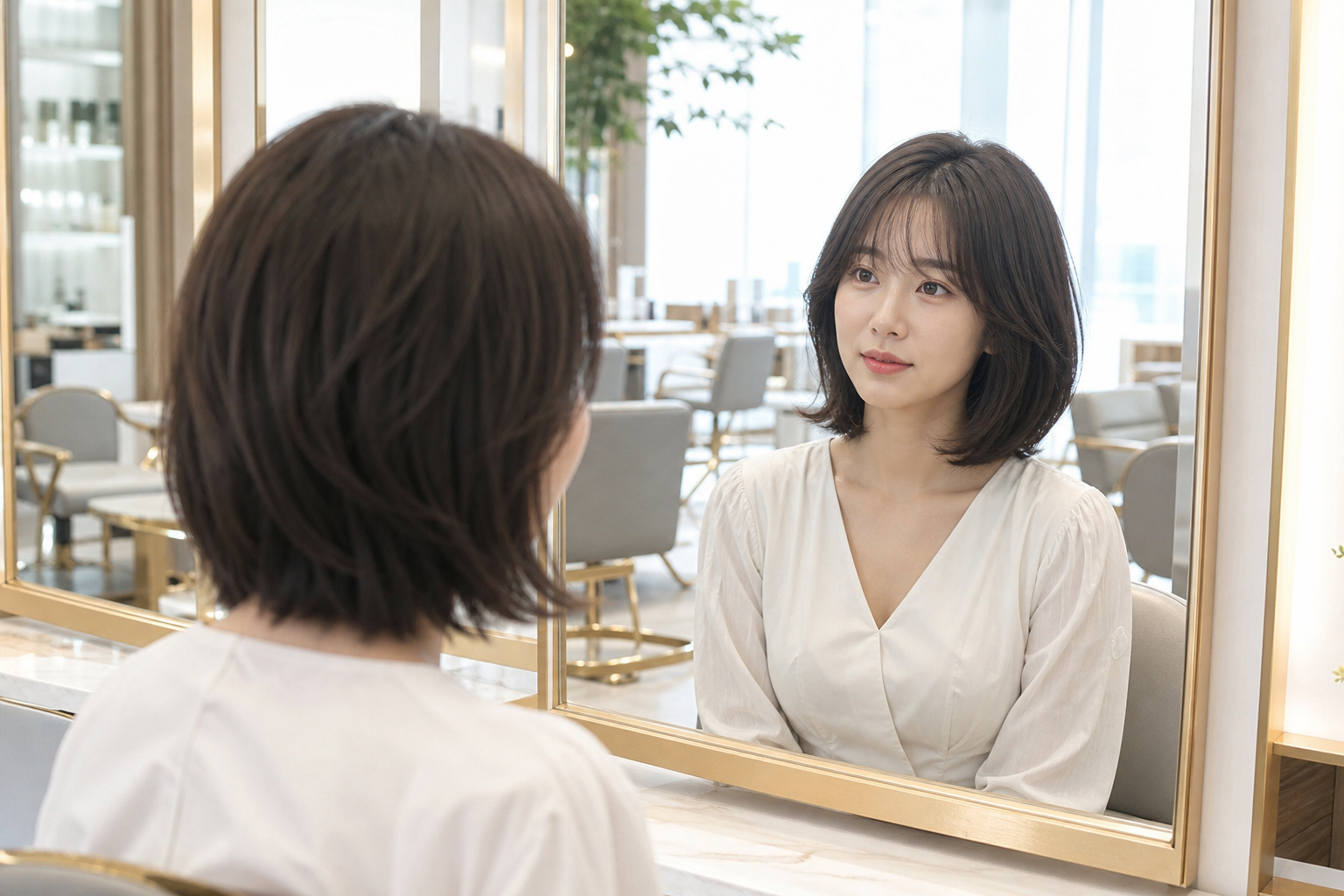 사직동 미용실에서 많이 언급된 화이트톤 프리미엄 인테리어와 레이어드컷 분위기