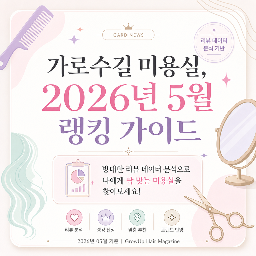 가로수길 미용실, 2026년 5월 랭킹 가이드 — 방대한 리뷰 데이터 분석으로 나에게 딱 맞는 미용실을 찾아보세요!