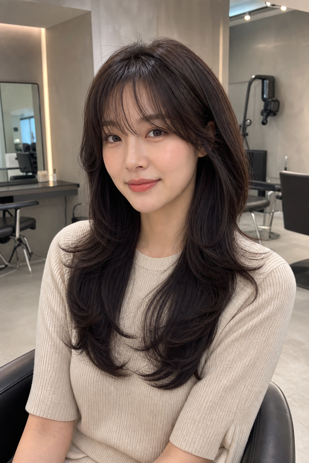 자연스러운 볼륨과 흐름이 돋보이는 레이어드 컷 스타일