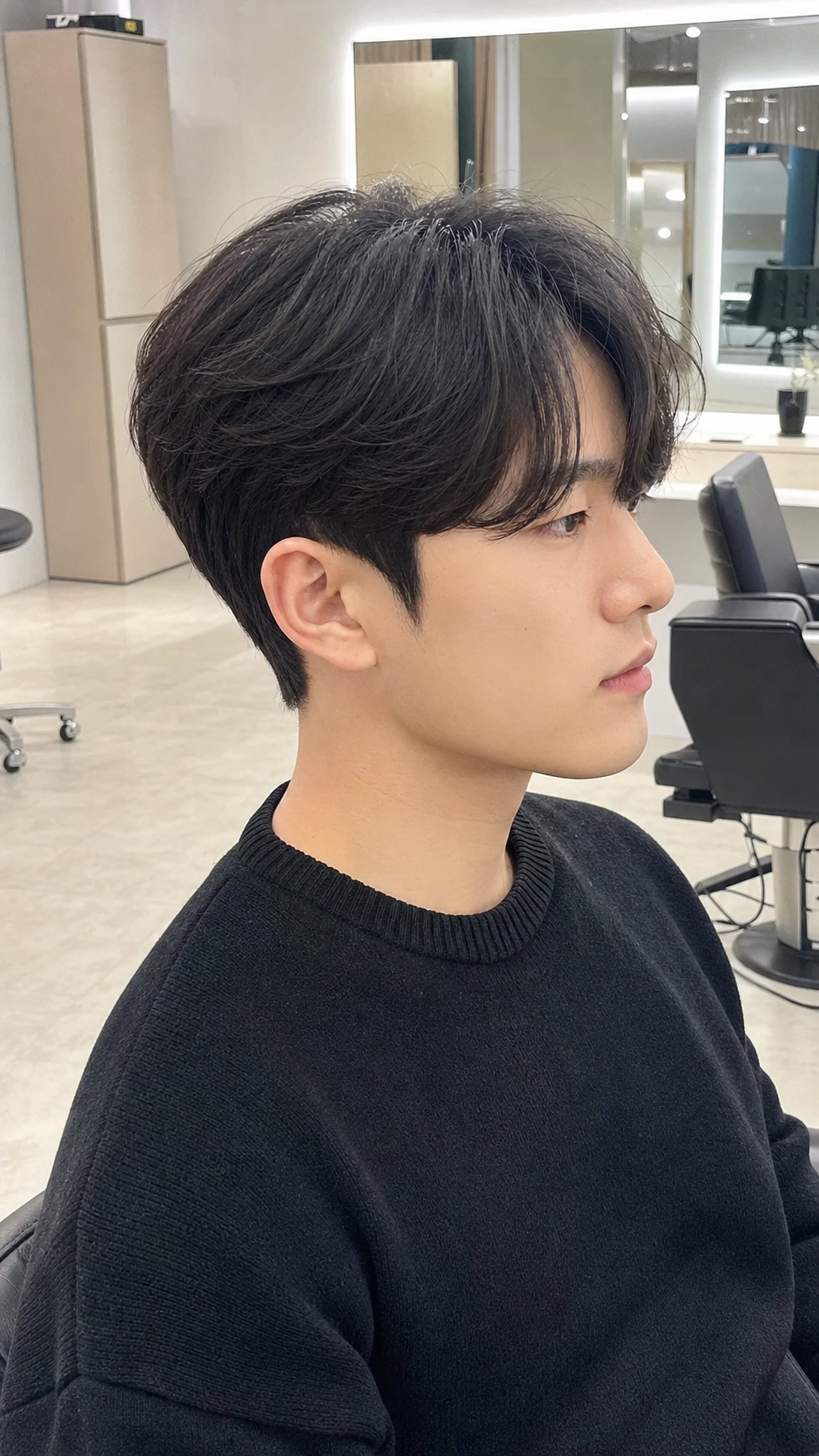미용실 상담용 자연스러운 앞머리와 옆라인