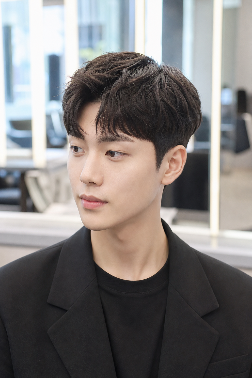 깔끔하고 단정한 인상을 주는 남성 소프트 투블럭 스타일