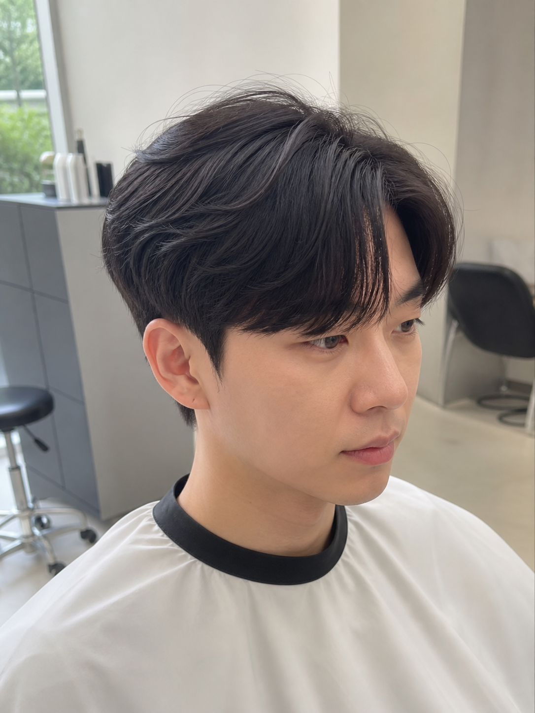 손질 전후 차이가 잘 보이는 세미리프컷 상담 이미지
