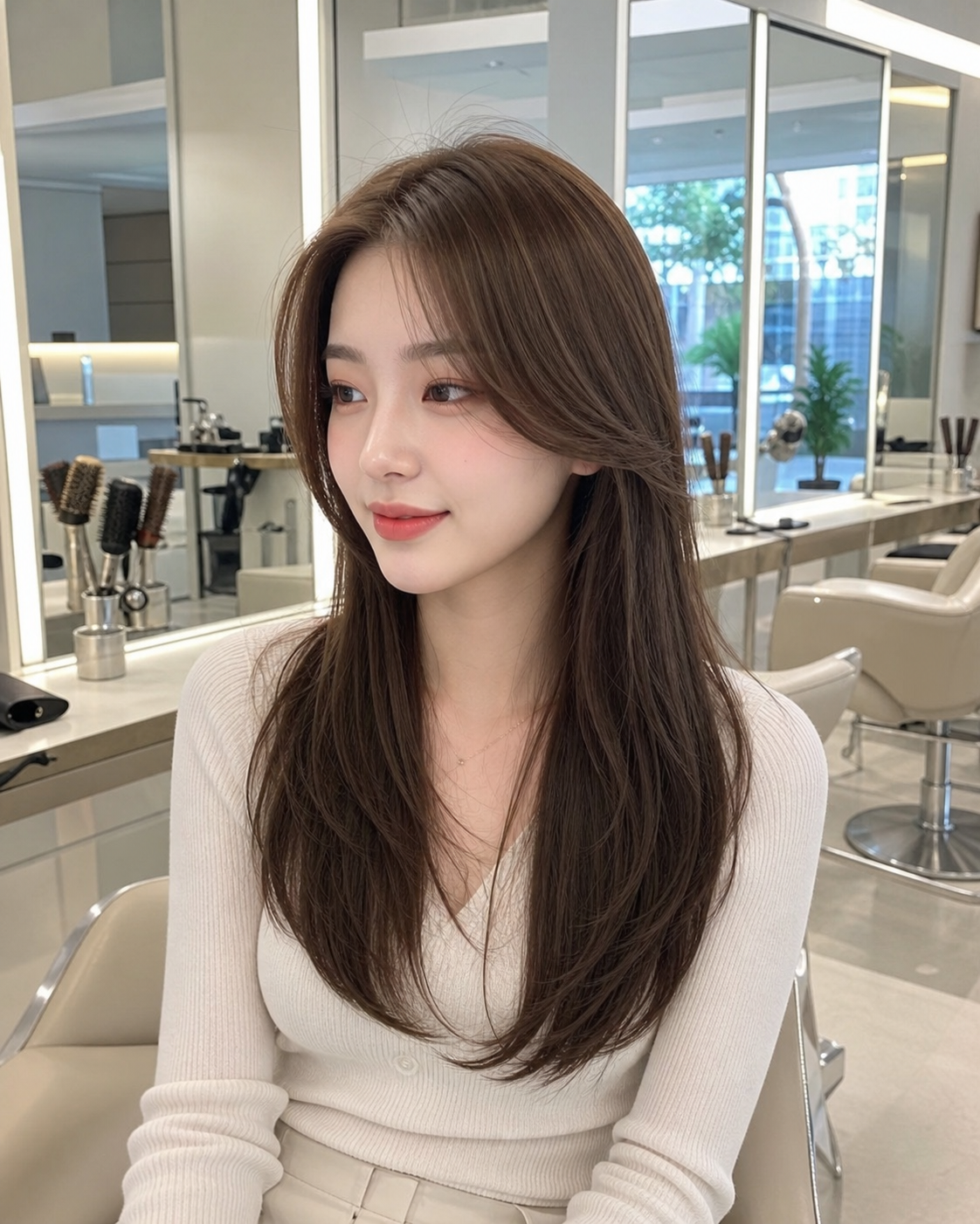 곱슬을 정리한 볼륨매직 스타일