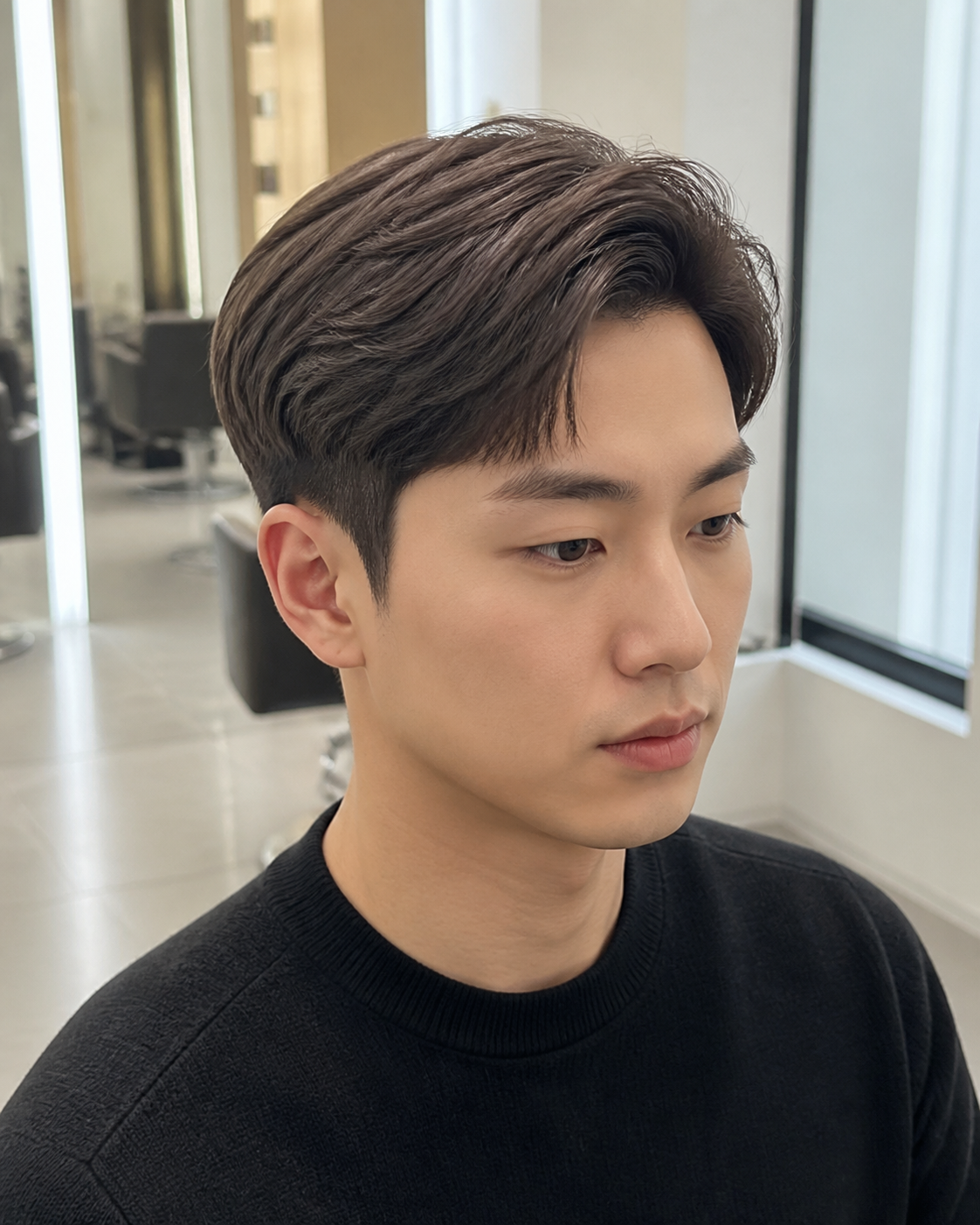 단정하고 세련된 남성 아이비리그컷