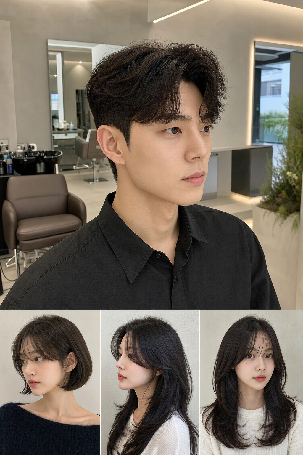 깔끔하게 정리된 남자 다운펌과 가일컷