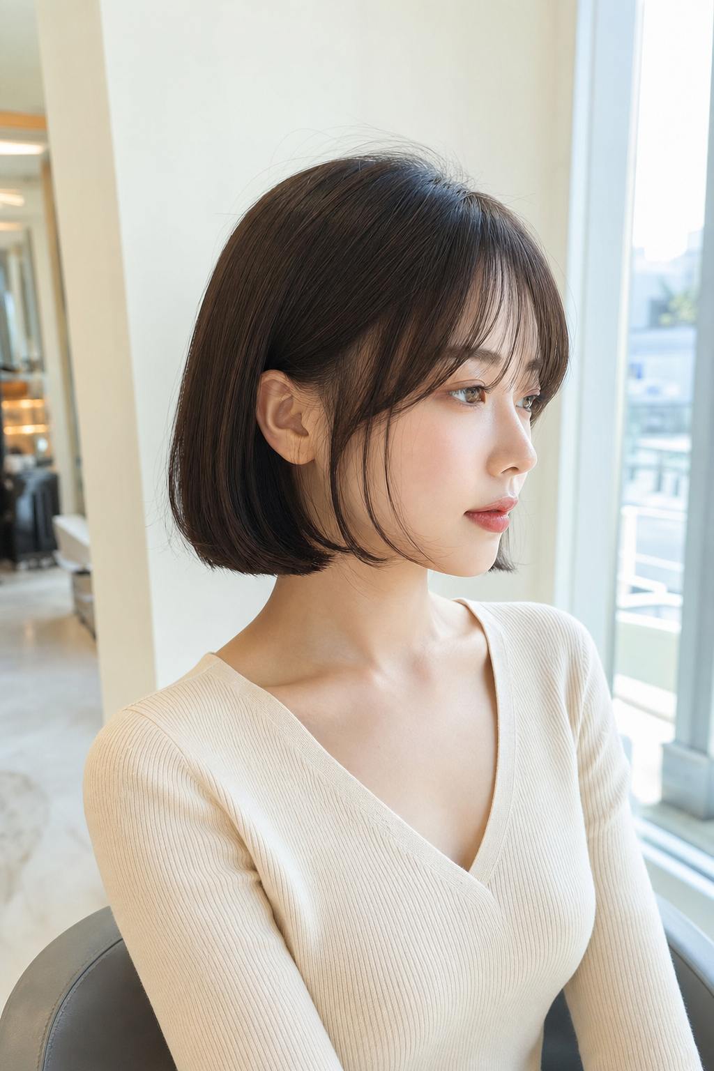 볼륨매직으로 차분해진 모발의 전후 느낌