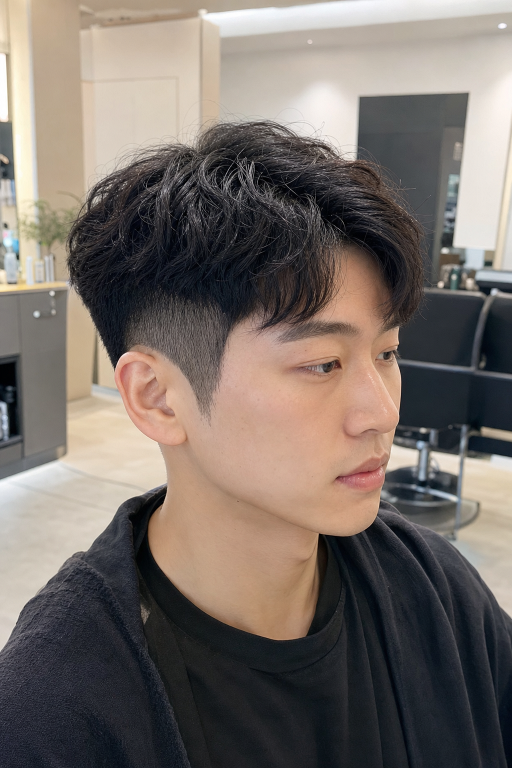 투블럭과 호일펌 느낌의 남자 스타일