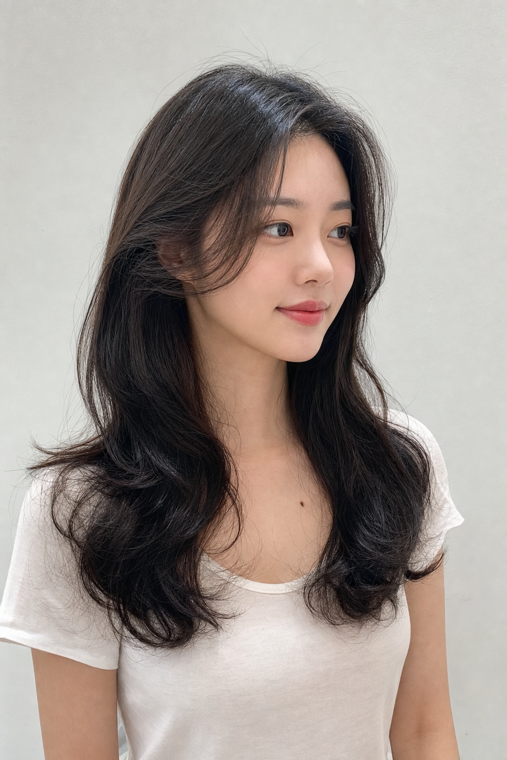 단정한 볼륨감의 여배우형 긴 웨이브