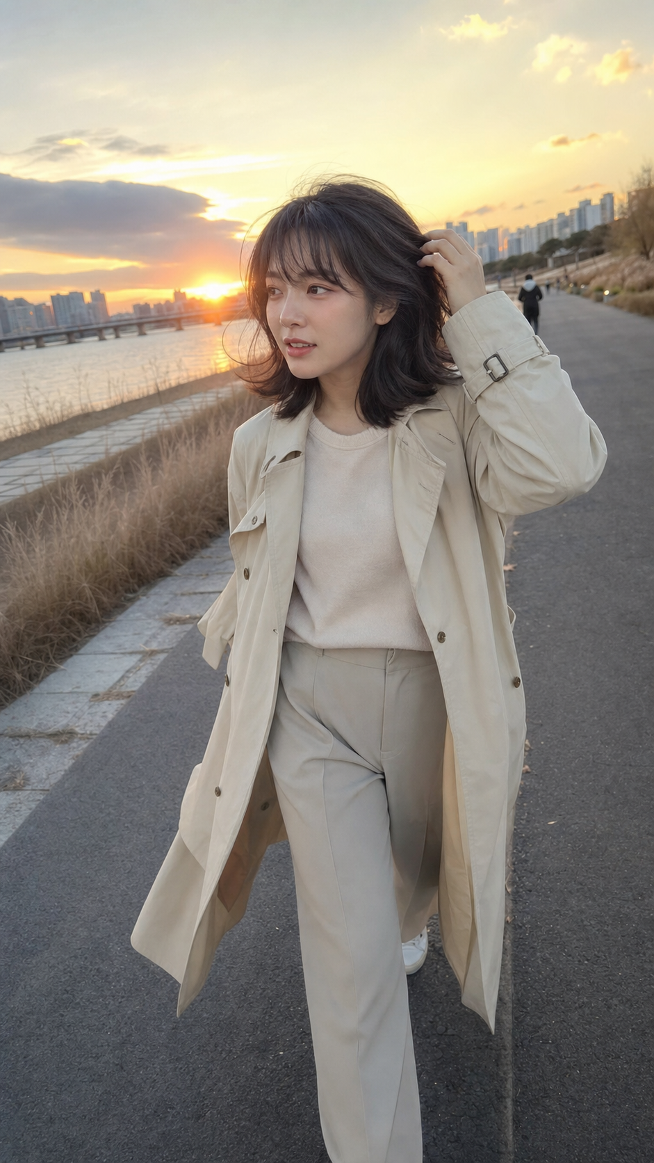 노을 속에서 움직임이 살아나는 레이어드 C컬