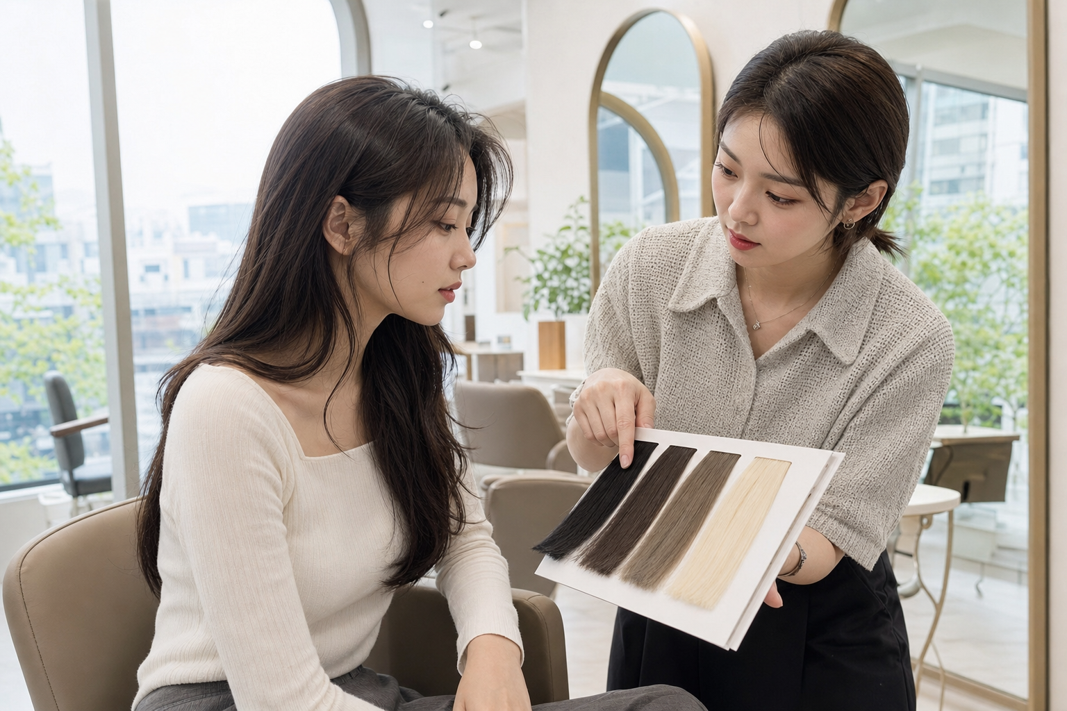 전문 디자이너와의 꼼꼼한 염색 상담