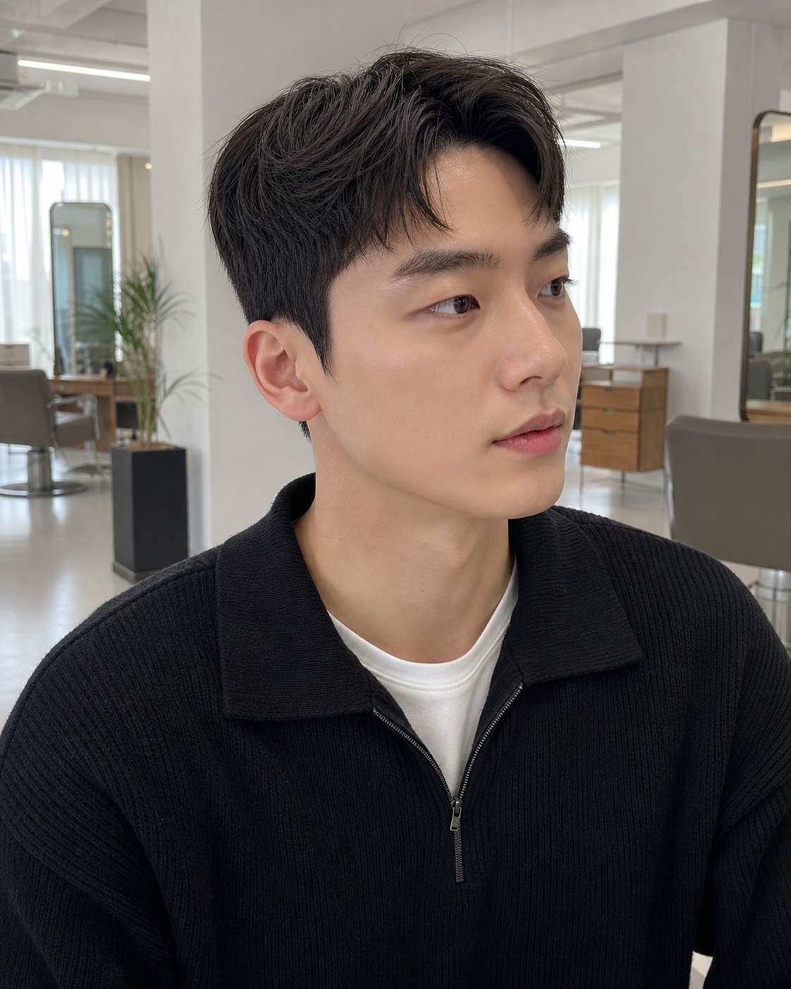 매직C컬세팅과 자연스러운 볼륨을 보여주는 살롱 이미지