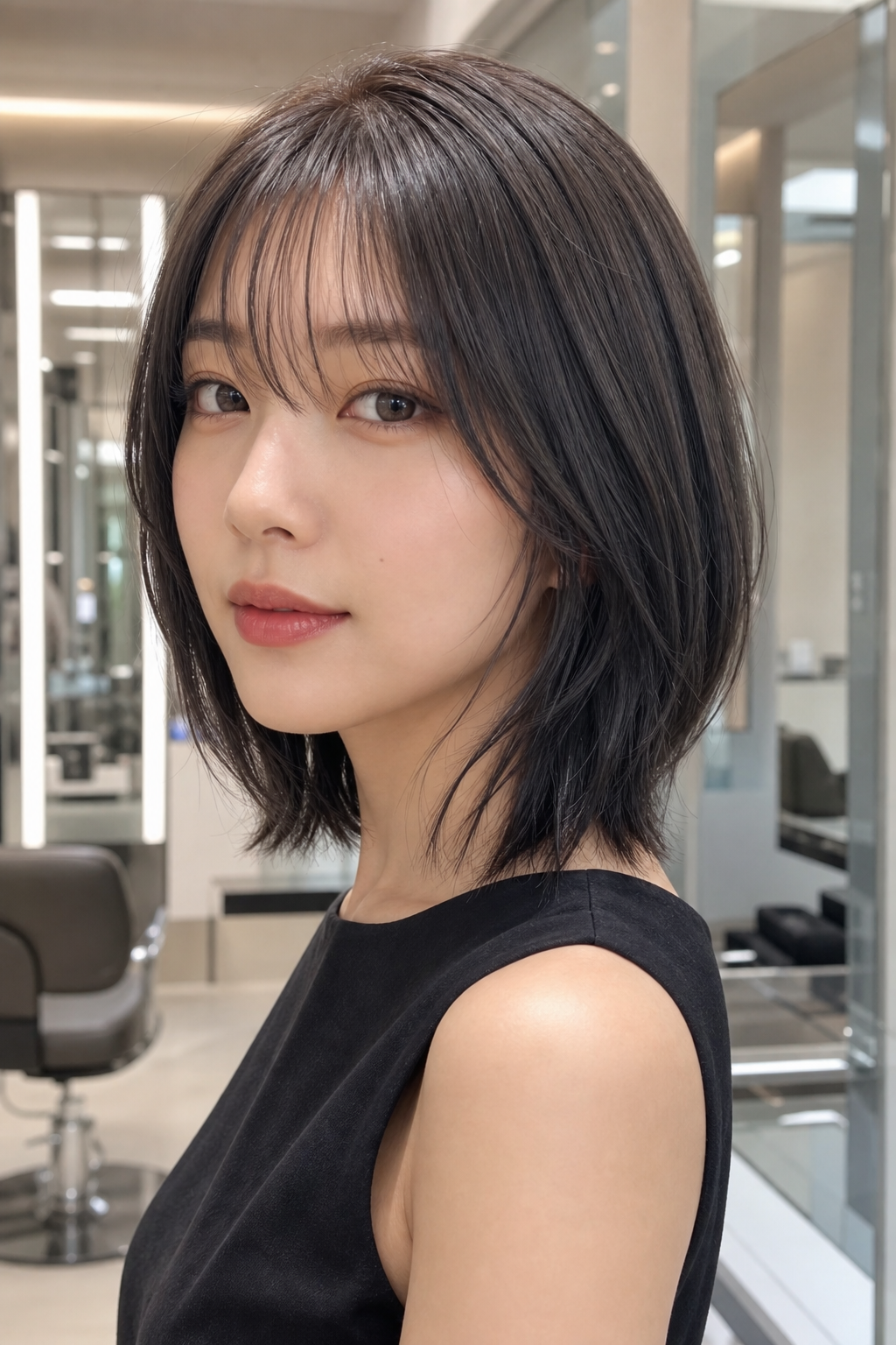 시크하고 트렌디한 단발 허쉬컷 스타일