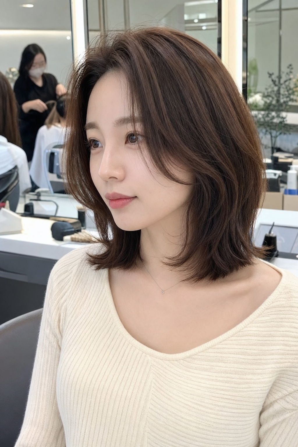 한소희의 사랑스러운 중단발 레이어드 컷