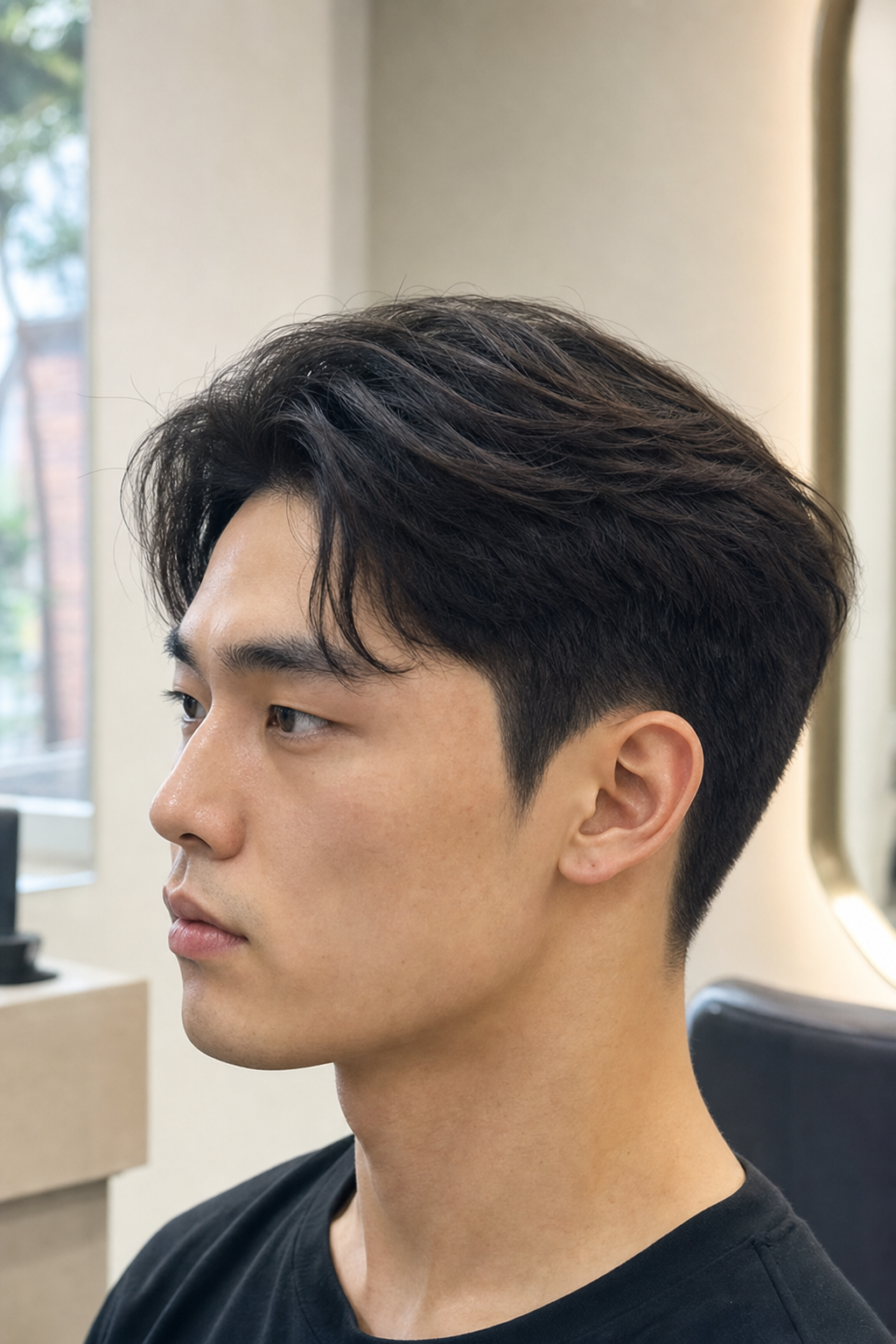 활동적인 댄디컷의 옆모습과 질감