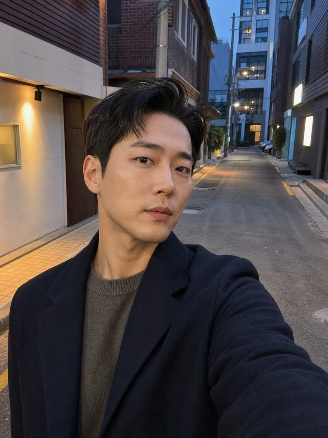 골목길에서 포착한 카리스마 있는 포마드