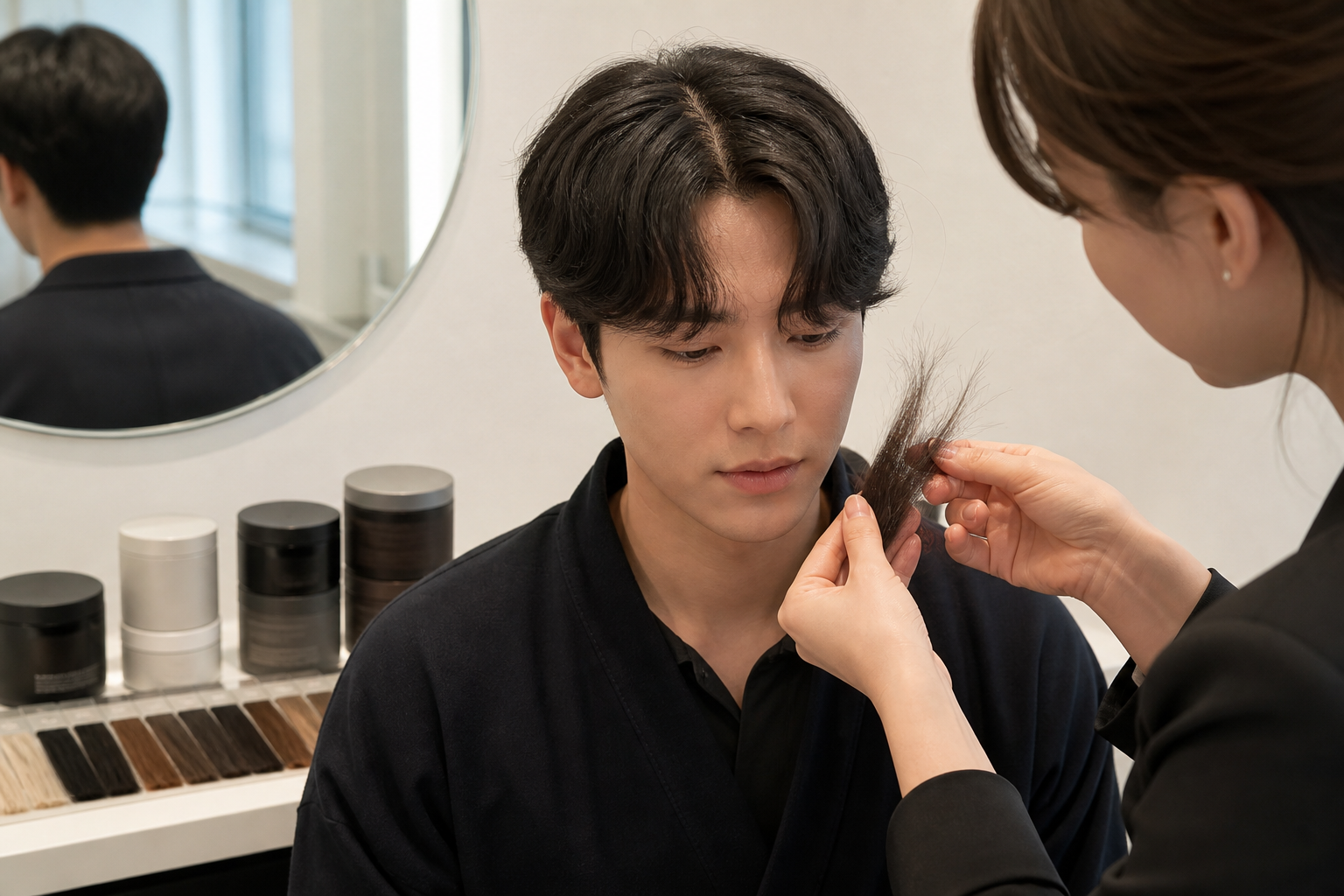 모발 상태에 맞는 상담 장면