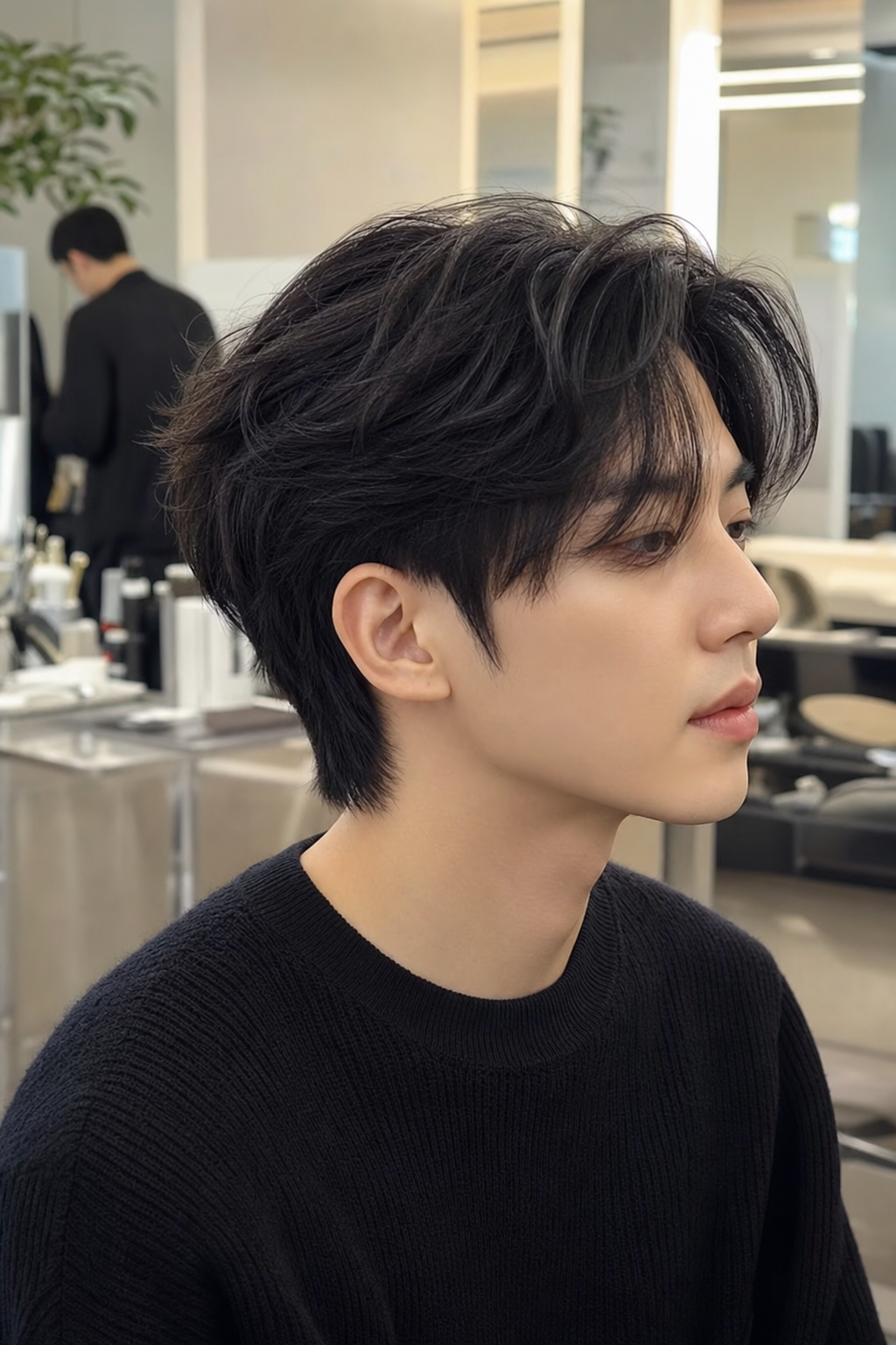 단정하고 손질이 쉬운 투블럭 상고 스타일.